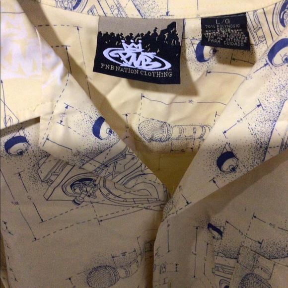 PNB Nation graphic short sleeve button down - Picture 3 of 3